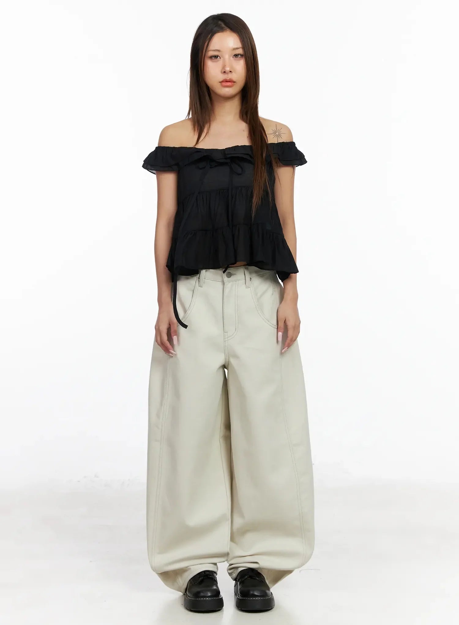Juniper Wing Print Baggy Jeans IA527