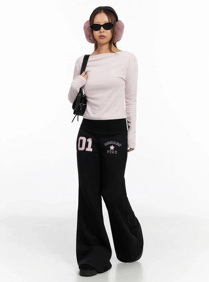 Graphic Bootcut Pants IN528