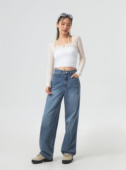 Wide Leg Mid-Wash Jeans CM331