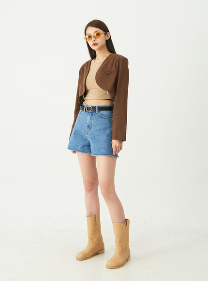 Raw Hem Denim Shorts CU5