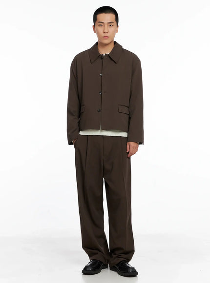 Men's Cropped Button-Up Jacket IS502