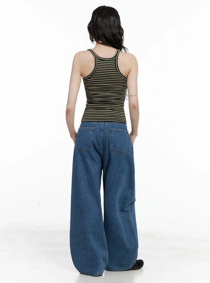 Striped U-Neck Tank Top IL528