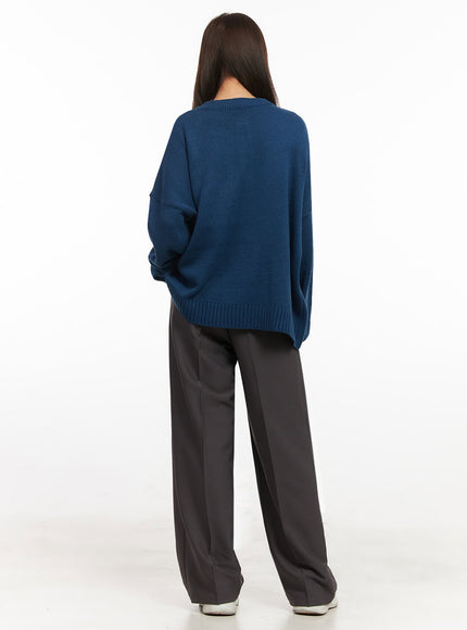 Oversized Half-Button Sweater IJ527