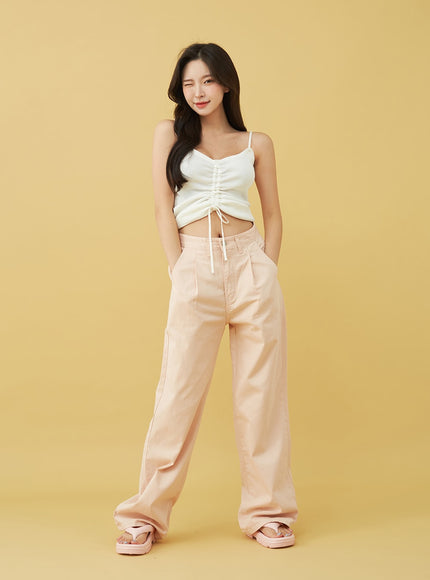SIngle Pin-tuck Wide Cotton Pants BU13