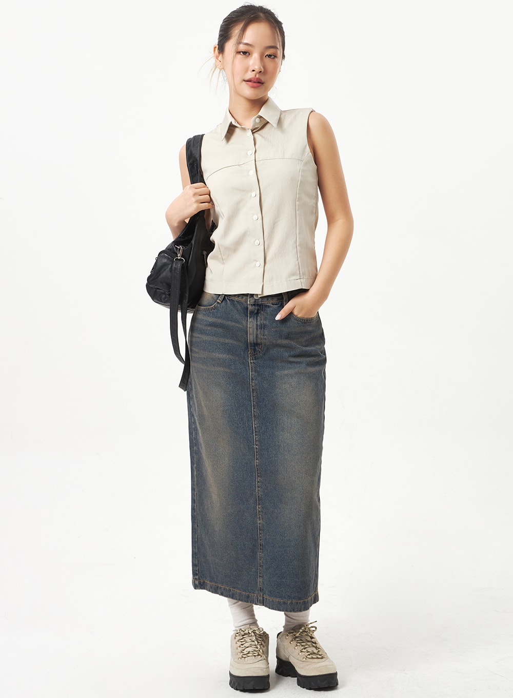 Maxi denim skirts 00 best sale