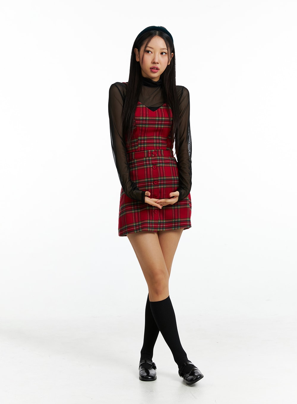 plaid-v-neck-bustier-in323