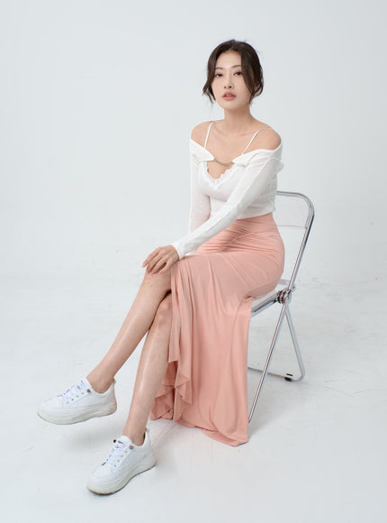 Off-Shoulder Knit Bolero Cardigan IO26