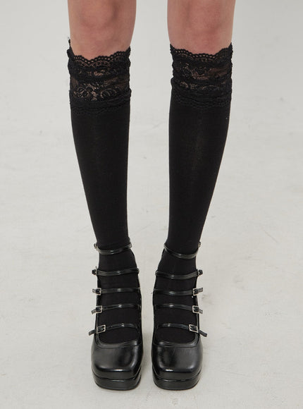 Square Toe Buckle Heels BF303