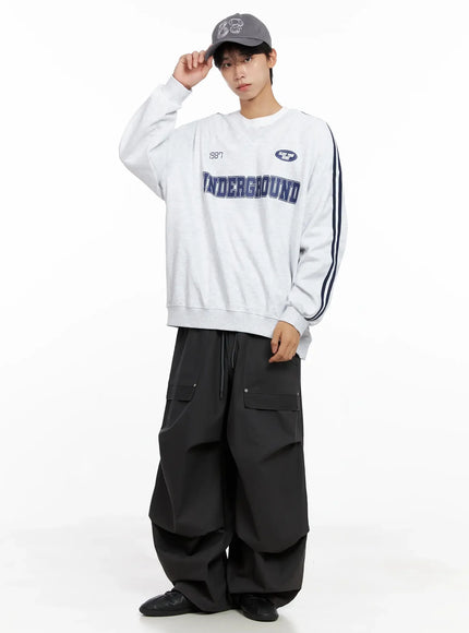 Men's Graphic V-Neck Sweatshirt IO516