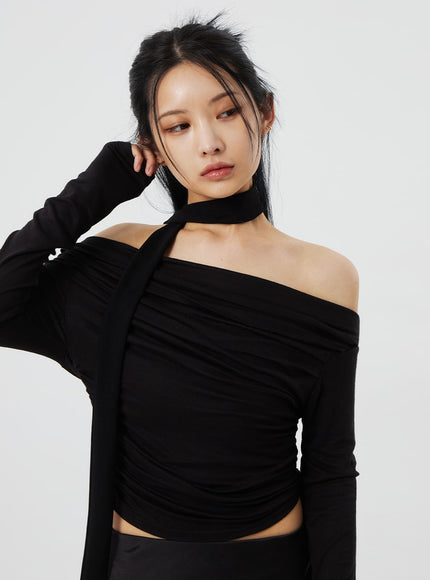 Off-Shoulder Cropped Top CF322