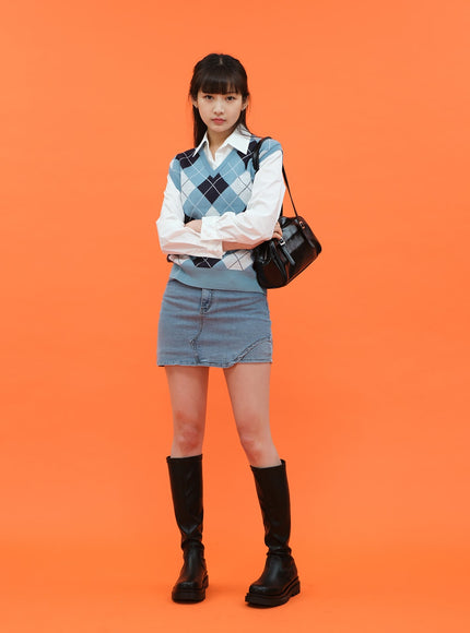 Argyle Pattern Vest C1703