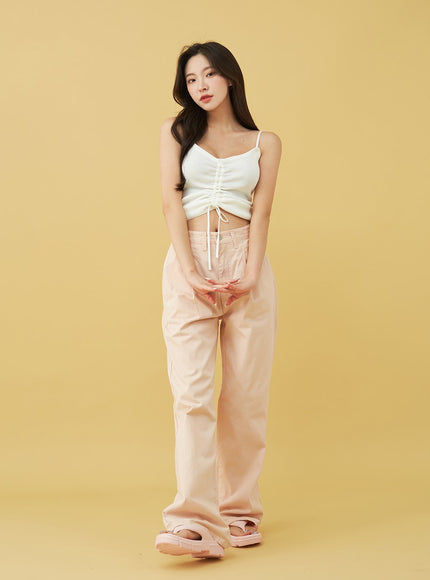 SIngle Pin-tuck Wide Cotton Pants BU13
