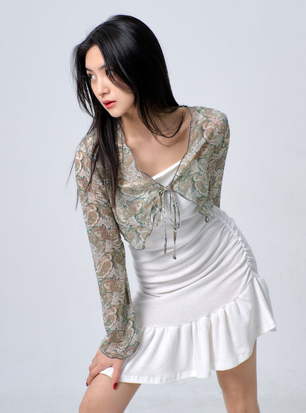 Thin Strap Frill Mini Dress BJ331