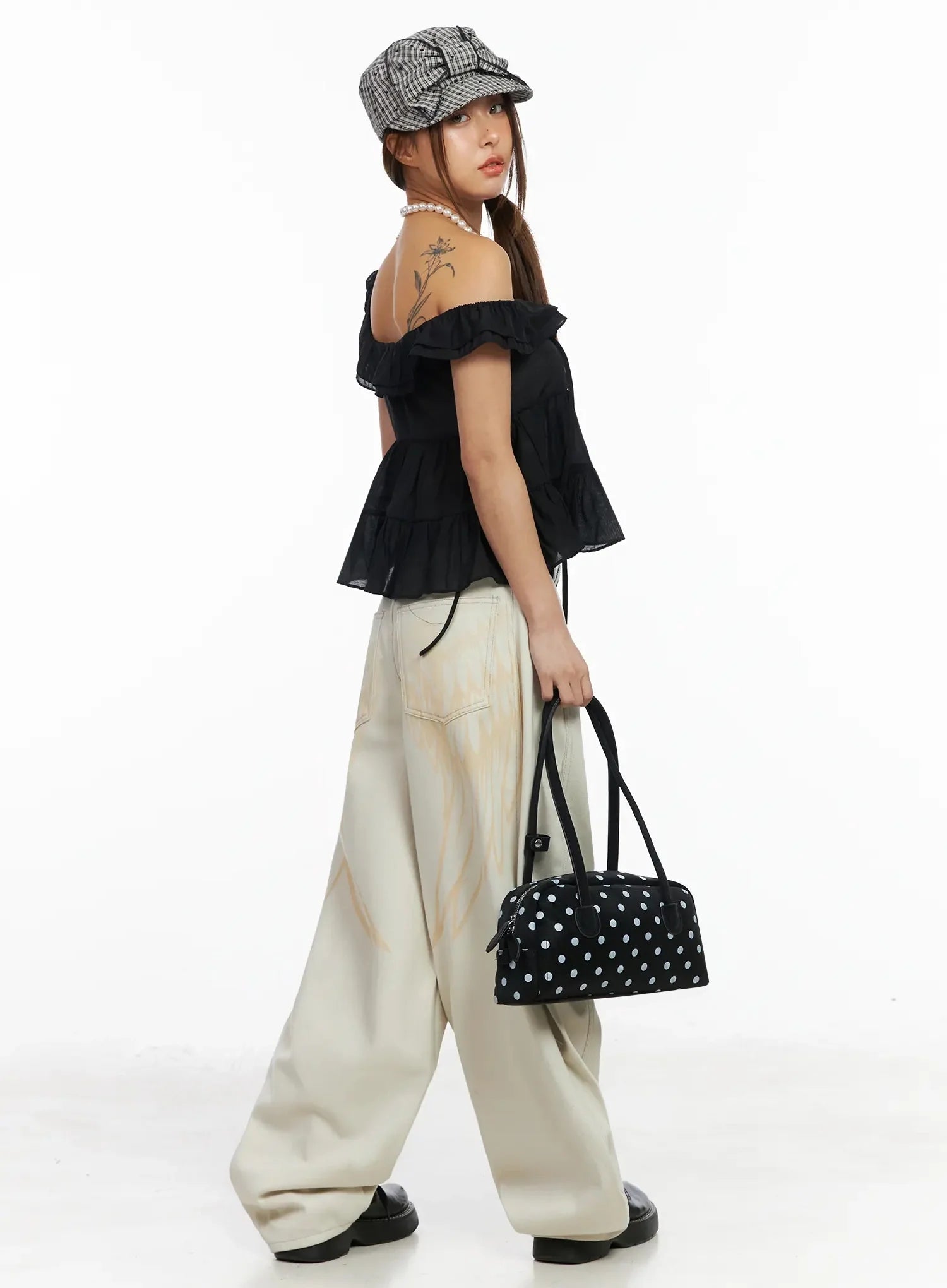 Juniper Wing Print Baggy Jeans IA527