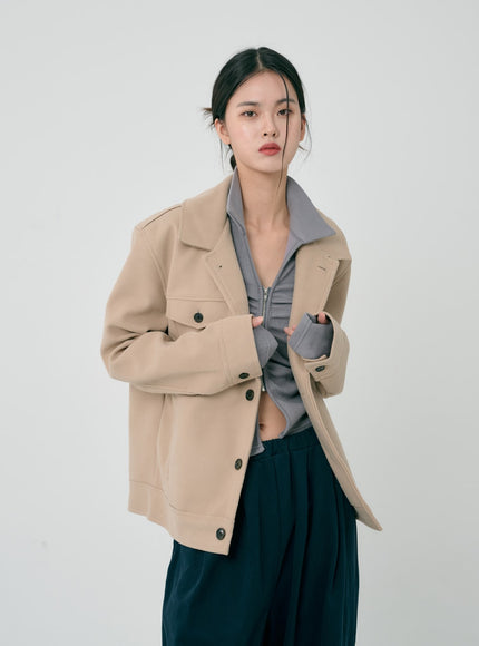 Ruffle Zipper Long Sleeve Top ID08