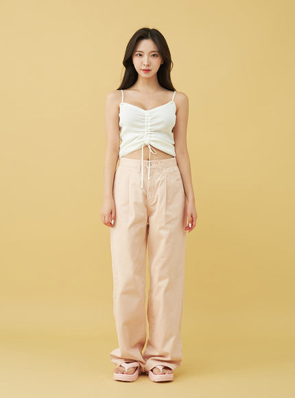 SIngle Pin-tuck Wide Cotton Pants BU13