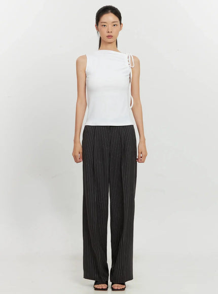 Asymmetric High Neck Tank Top IL528