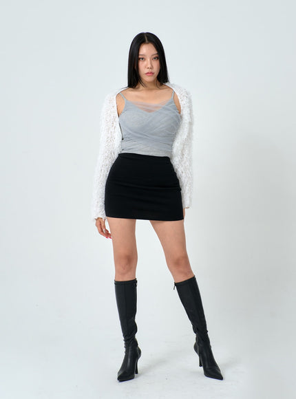 Mesh Detail Crop Sleeveless Top IN25