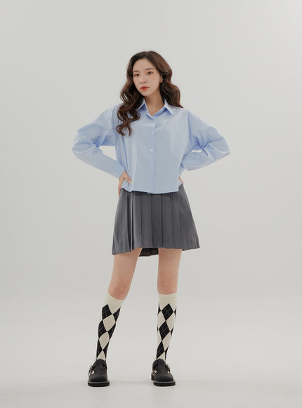 Cropped Long Sleeve Shirt B0802