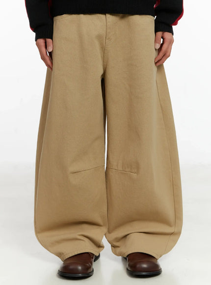 mens-curved-fit-beige-wide-leg-pants-id523 / Beige