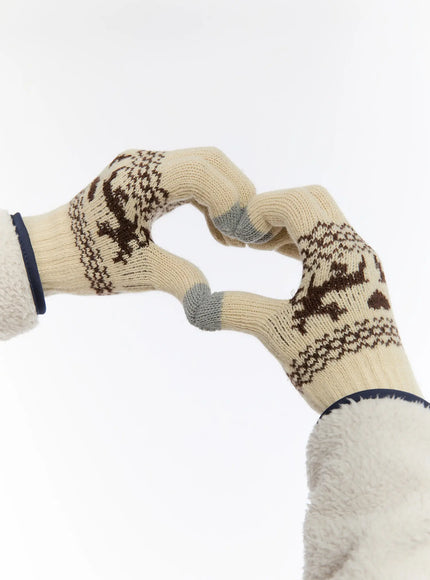 warm-nordic-winter-gloves-in524 / Beige