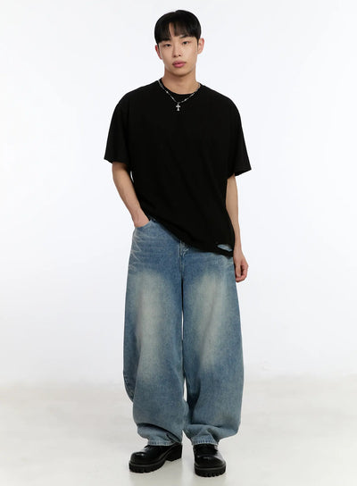 mens-distressed-short-sleeve-tee-ia507 / Black