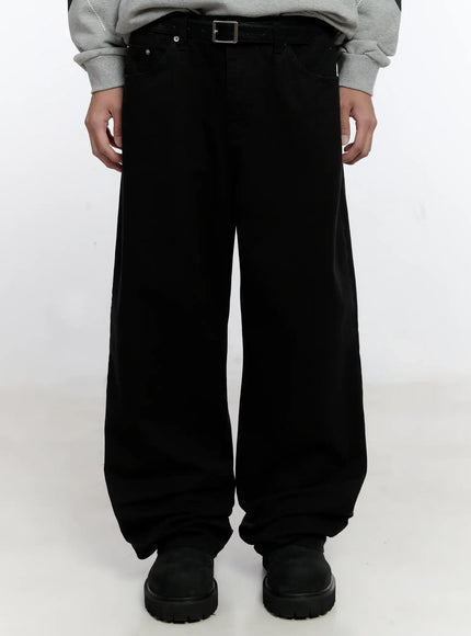 mens-wide-leg-pants-is530 / Black