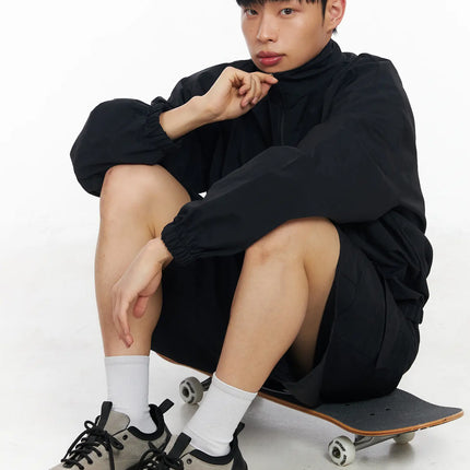 mens-dual-zip-windbreaker-ia502 / Black