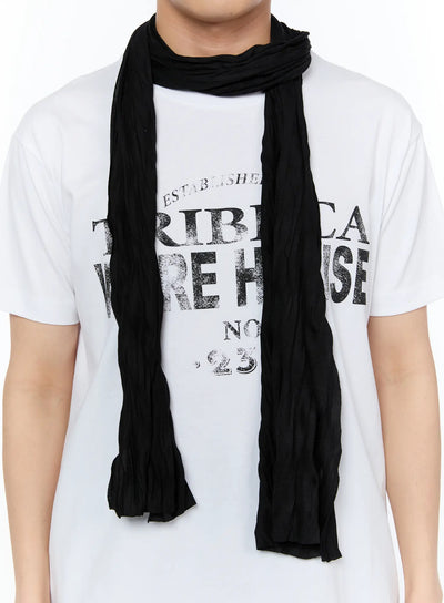 mens-textured-black-scarf-ia517 / Black