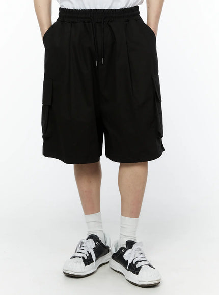 mens-cargo-bermuda-shorts-black-iy504 / Black
