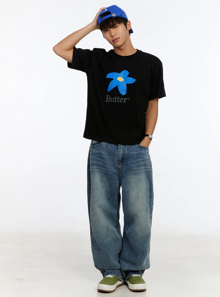 mens-butter-flower-graphic-t-shirt-im530 / Black