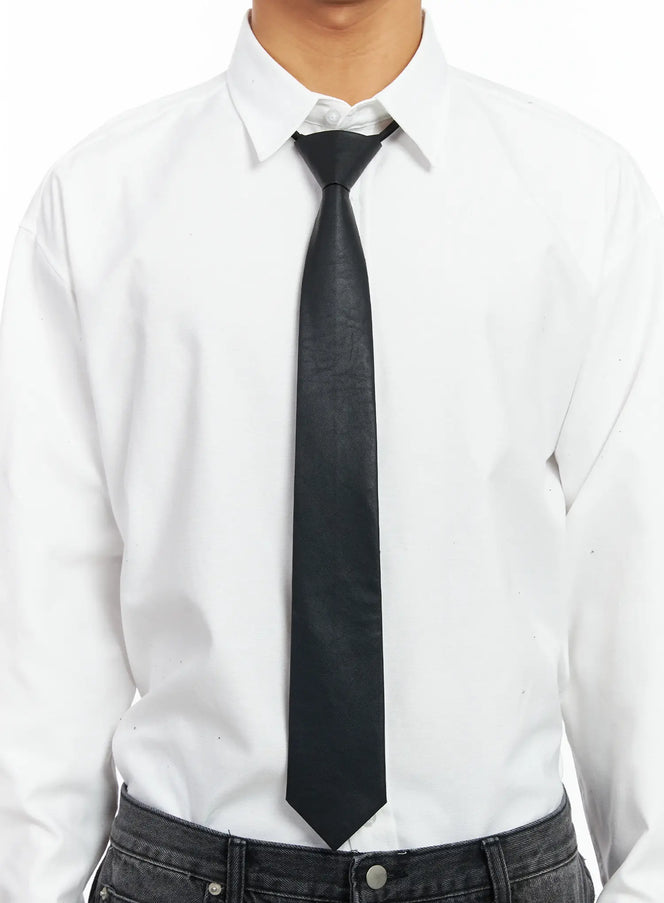 mens-classic-leather-tie-if506 / Black