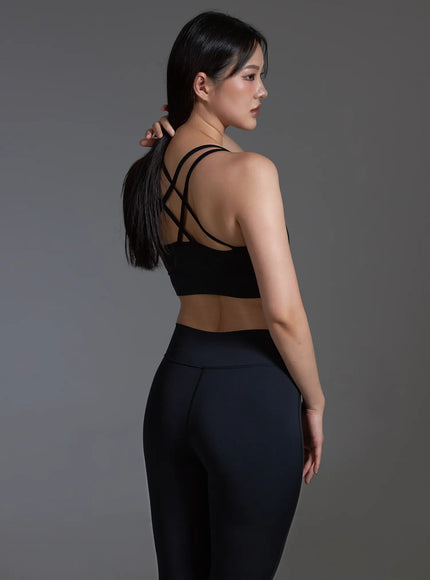 cross-back-sports-bra-top-black-io517 / Black