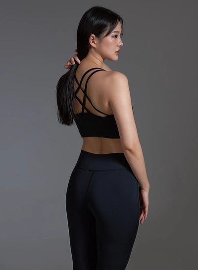 cross-back-sports-bra-top-black-io517 / Black