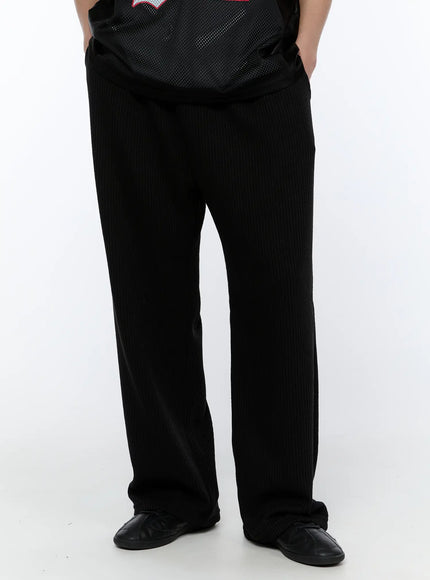 mens-ribbed-wide-leg-sweatpants-black-ia517 / Black