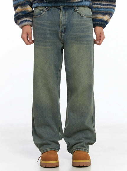 mens-wide-fit-fleece-jeans-ij512 / Blue