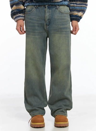 mens-wide-fit-fleece-jeans-ij512 / Blue