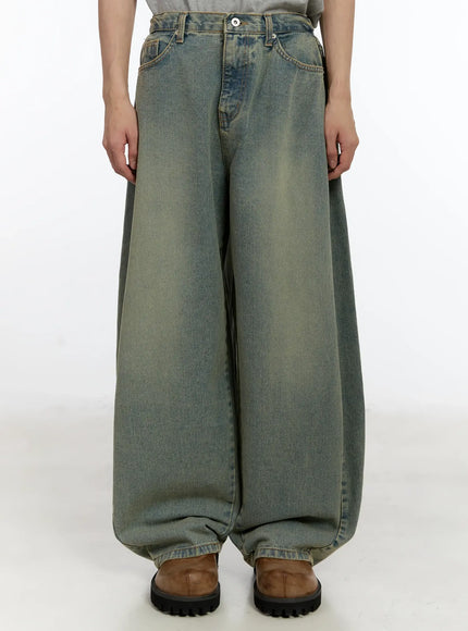 mens-relaxed-fit-wide-leg-jeans-blue-id502 / Blue