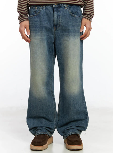 mens-light-wash-relaxed-fit-jeans-if504 / Blue