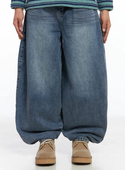 mens-simple-balloon-fit-jeans-ij512 / Blue