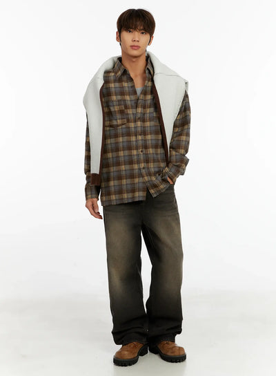 mens-casual-checkered-shirt-id523 / Brown