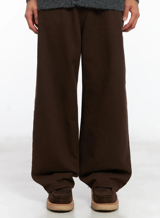 mens-brown-herringbone-wide-cotton-pants-id511 / Brown