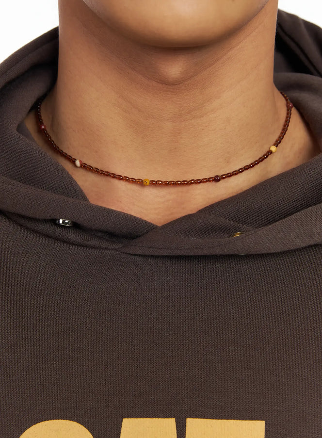bead-necklace-if506 / Brown