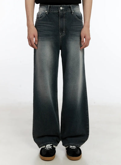 mens-loose-fit-straight-jeans-id502 / Dark blue