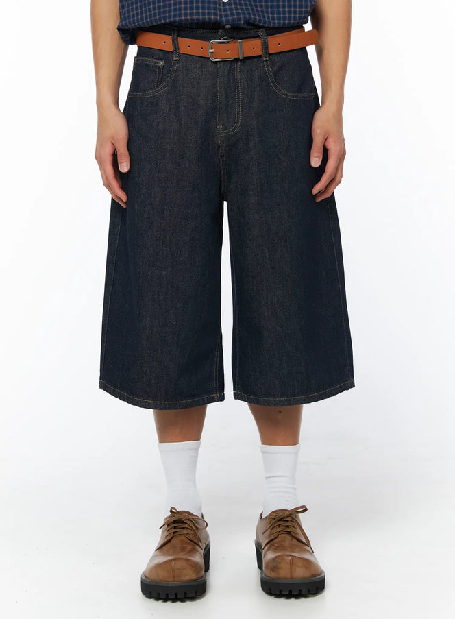 mens-indigo-bermuda-jorts-iy529 / Dark blue