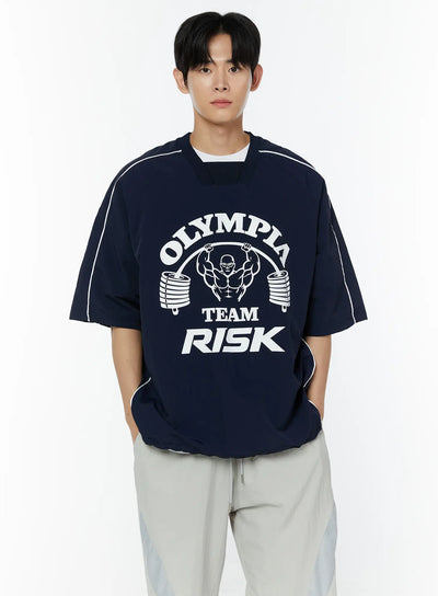 mens-olympia-graphic-jersey-t-shirt-iu504 / Dark blue