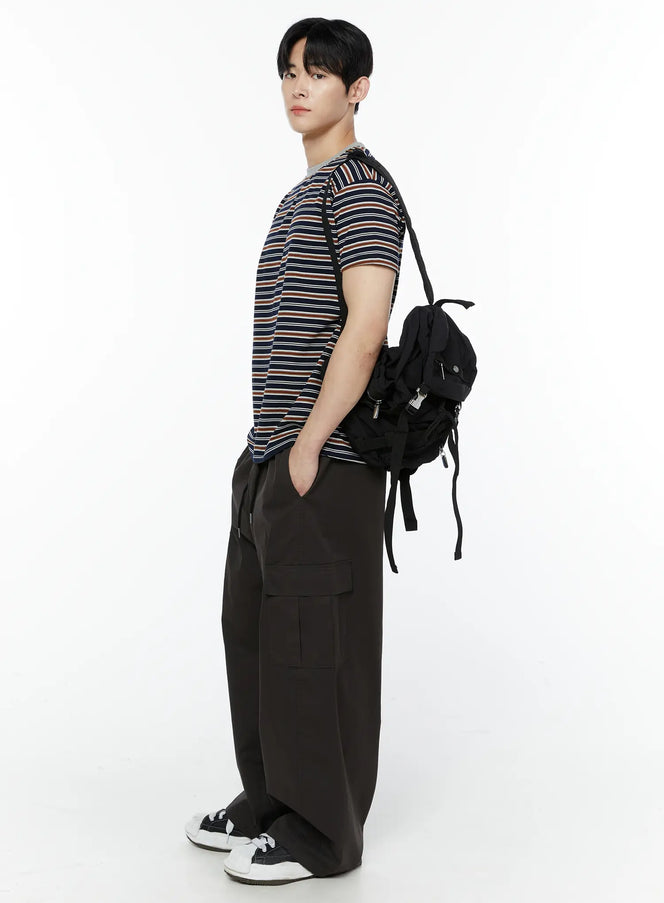 mens-striped-short-sleeve-t-shirt-ia527 / Dark blue