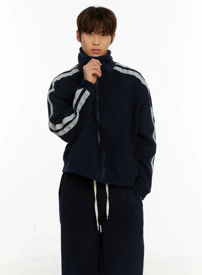 mens-sporty-double-stripe-track-jacket-id523 / Dark blue