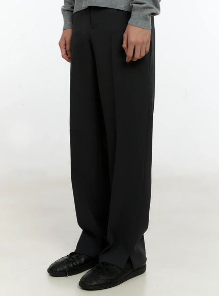 mens-semi-wide-fit-slacks-io531 / Dark gray