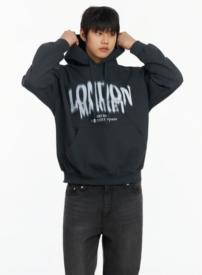 mens-lettering-hoodie-if503 / Dark gray